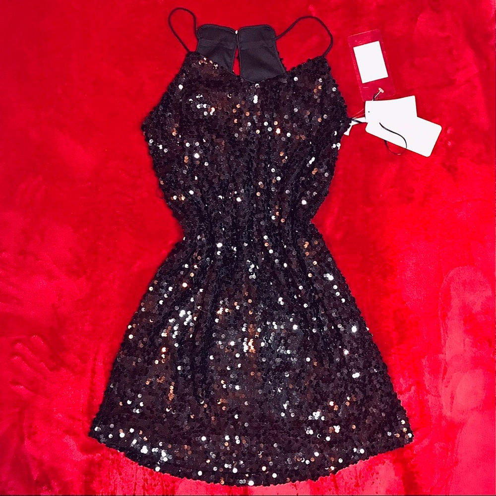 California MoonRise Black Sequins Minidress